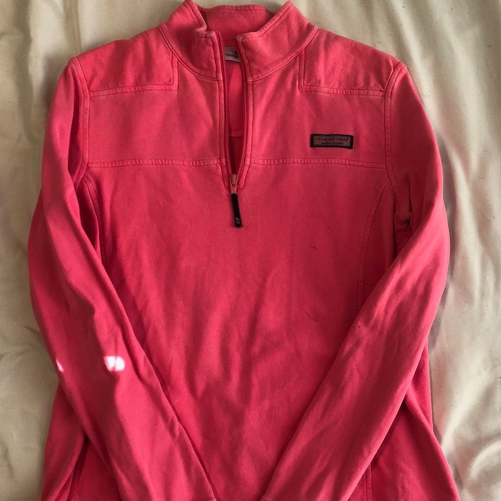 Hot pink vineyard vines quarter zip